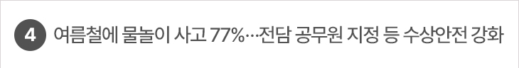 4. 여름철에 물놀이 사고 77%…전담 공무원 지정 등 수상안전 강화