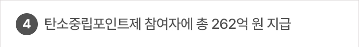 4. 탄소중립포인트제 참여자에 총 262억 원 지급