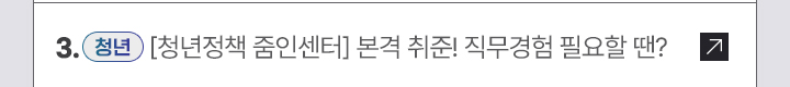 (청년) [청년정책 줌인센터] 본격 취준! 직무경험 필요할 땐?