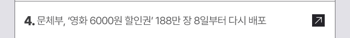 4. 문체부, 영화 6000원 할인권 188만 장 8일부터 다시 배포