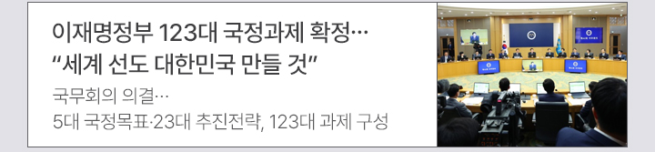 이재명정부 123대 국정과제 확정…세계 선도 대한민국 만들 것 국무회의 의결…5대 국정목표·23대 추진전략, 123대 과제 구성