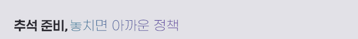 추석 준비, 놓치면 아까운 정책