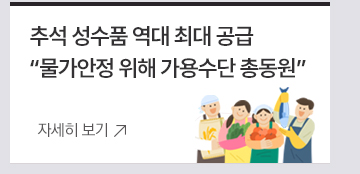 추석 성수품 역대 최대 공급 물가안정 위해 가용수단 총동원