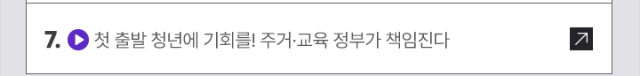 7. (영상 아이콘) 첫 출발 청년에 기회를! 주거·교육 정부가 책임진다