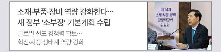 소재·부품·장비 역량 강화한다…새 정부 소부장 기본계획 수립 글로벌 선도 경쟁력 확보…혁신·시장·생태계 역량 강화