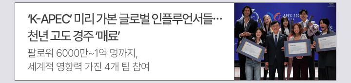K-APEC 미리 가본 글로벌 인플루언서들…천년 고도 경주 매료 팔로워 6000만~1억 명까지, 세계적 영향력 가진 4개 팀 참여