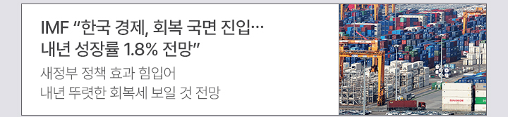 IMF 한국 경제, 회복 국면 진입…내년 성장률 1.8% 전망 새정부 정책 효과 힘입어 내년 뚜렷한 회복세 보일 것 전망