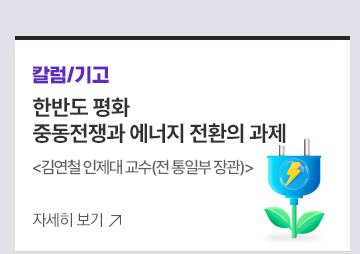 [칼럼/기고] 한반도 평화 중동전쟁과 에너지 전환의 과제 김연철 인제대 교수(전 통일부 장관)