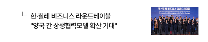 한&middot;칠레 비즈니스 라운드테이블&hellip;양국 간 상생협력모델 확산 기대