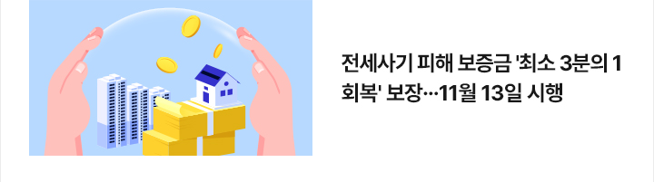 전세사기 피해 보증금 최소 3분의 1 회복 보장&hellip;11월 13일 시행